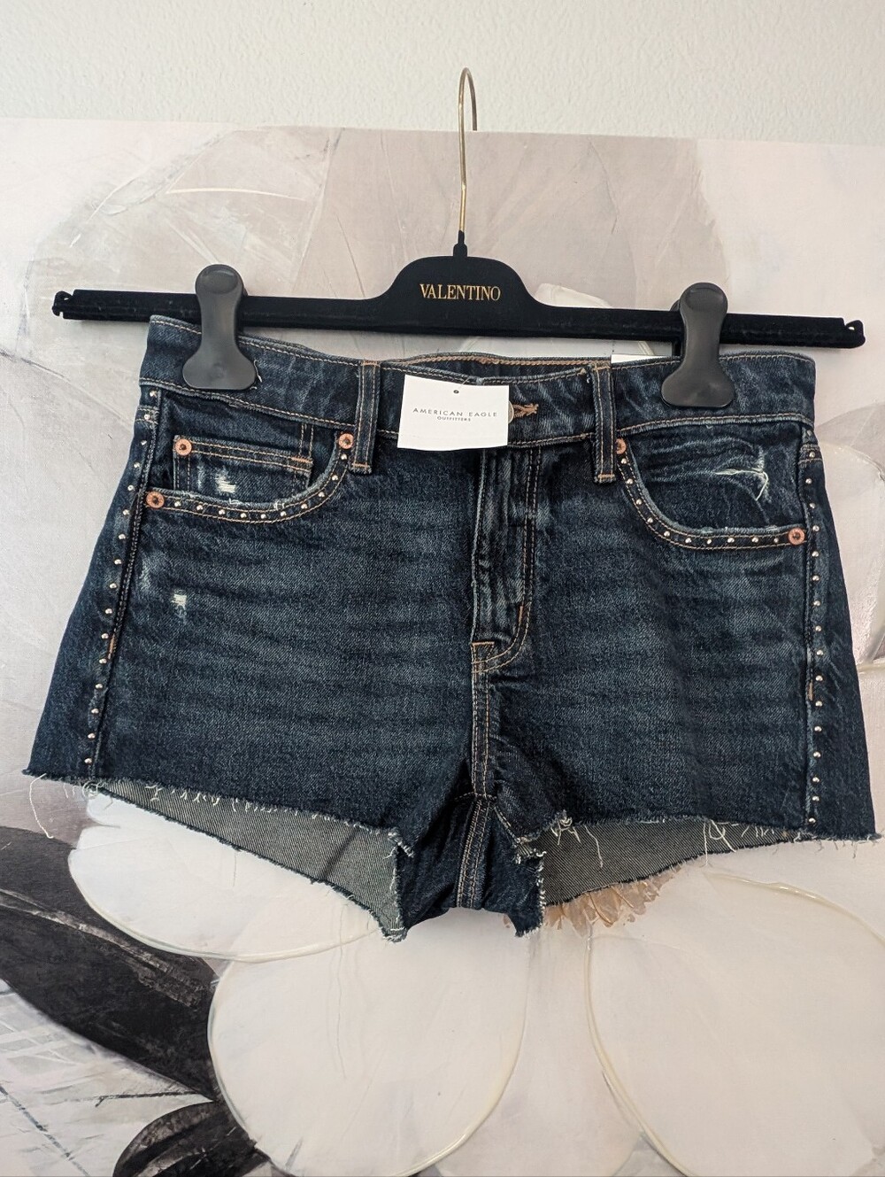 American Eagle Studded Perfect Shortie Stretch Short Size 4 Talle Nwt ❤️